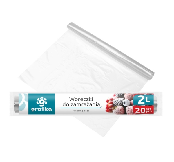 Пакеты для заморозки GRATKA, 2 л, 20 шт., 3 x 3 x 21, 10229, Gratka
