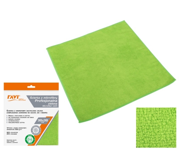 Professional microfiber cloth, green, 20 x 1 x 23, 10476, Simple Solution