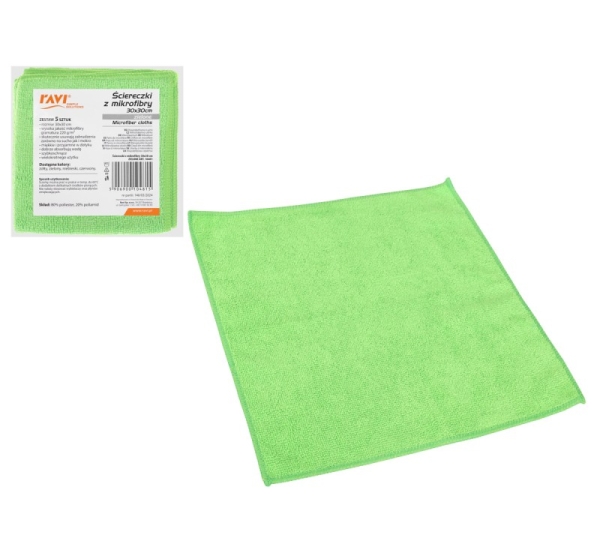 Microfiber cloths, 30x30 cm, green, 17 x 3 x 18, 10481, Simple Solution