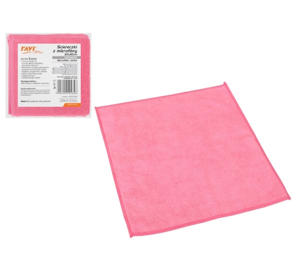 Microfiber cloths, 30x30 cm, red, 17 x 3 x 18, 10484, Simple Solution
