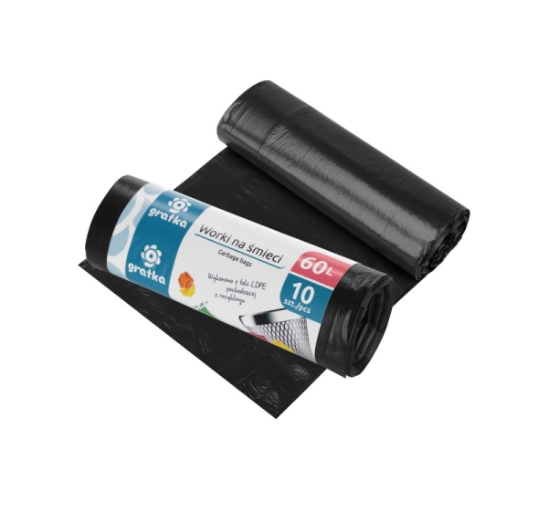 Мешки для мусора 60 л LDPE, 10 шт., 4.5 x 16 x 4.5, 10707, Gratka