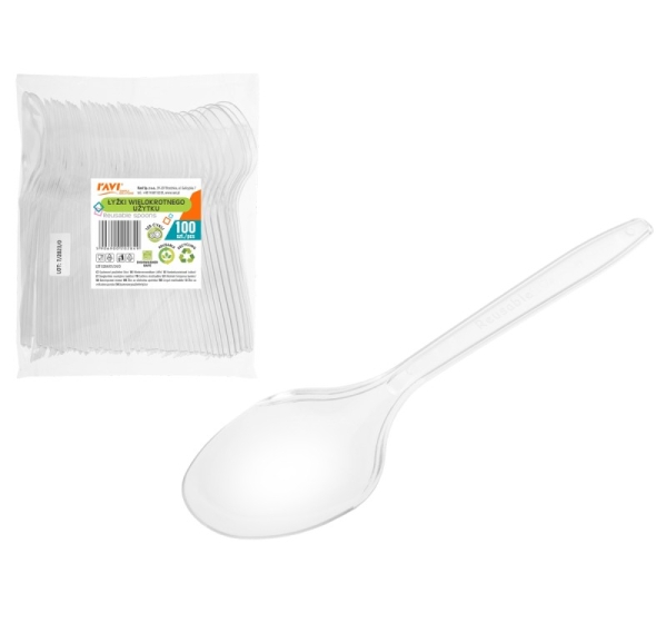 NJ Reusable spoons, 100 pcs., 6 x 16 x 19, 20284, Simple Solution