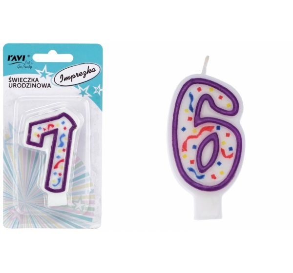 IMPREZKA birthday candle, number 6, 14 x 2 x 75, 22097, RAVI Decor