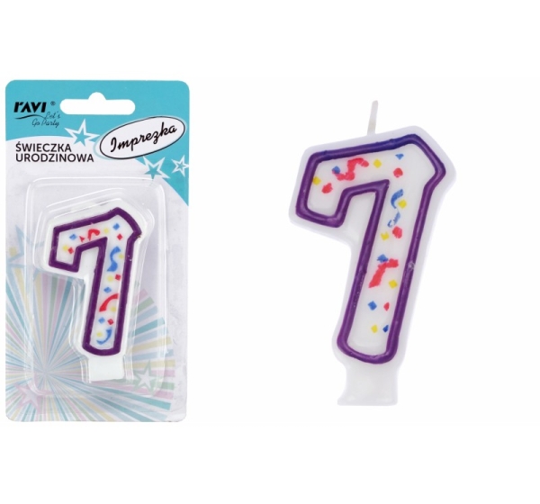 IMPREZKA birthday candle, number 7, 14 x 2 x 75, 22098, RAVI Decor