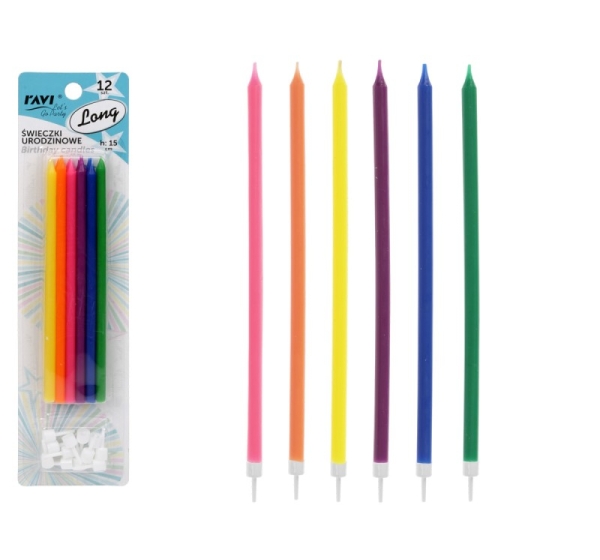 Long birthday candles, 25.5 x 6 x 1.3, 62028, RAVI Decor