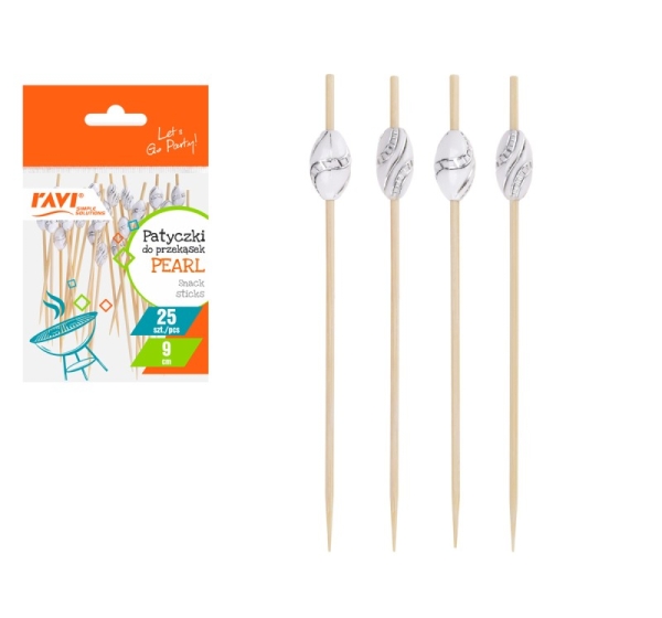 PEARL bamboo snack sticks, 25 pcs, 9 cm, 9.8 x 1.5 x 16, 71854, Simple Solution