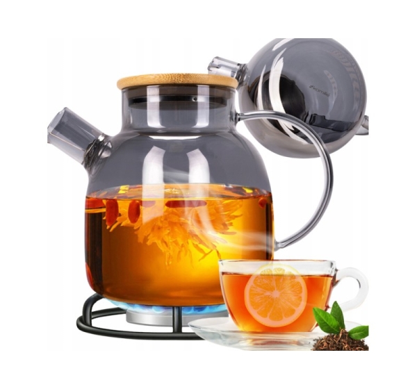 Glass teapot for making tea and herbal infusions, 1.5L, 9029M, Camille