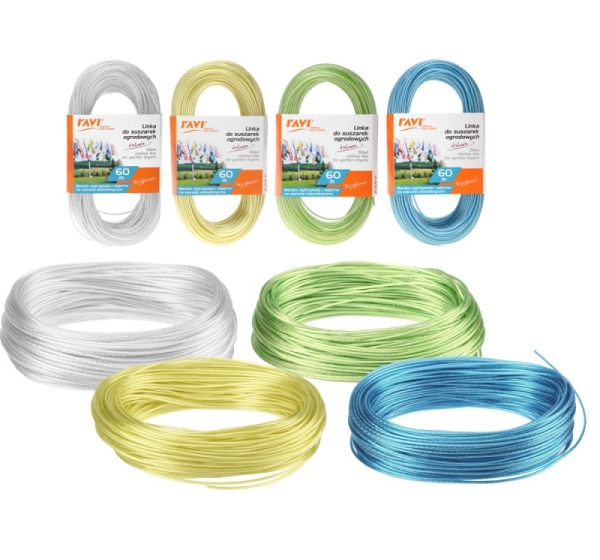 Steel rope for garden dryers, 60 m, 12 × 6 × 24 cm, 01057, SIMPLE SOLUTION