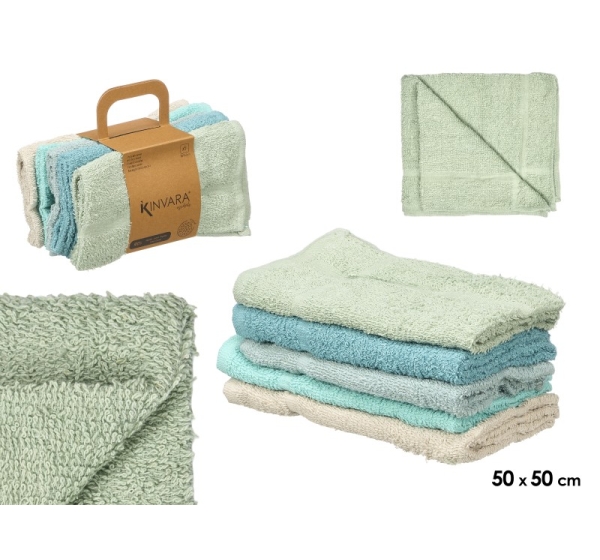 Cotton kitchen towel set (5 pcs), size 50 × 50 cm, 2.5 × 25 × 12.5 cm, 10019 KINVARA