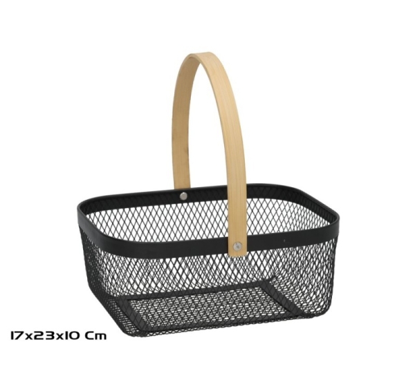 Melns grozs ar rokturi, 17.30 × 23.00 × 10.00 cm