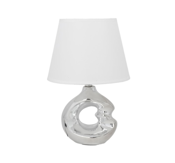 Ceramic Table Lamp, Silver, 22.50 × 22.50 × 33.00 cm, DECORLIFE