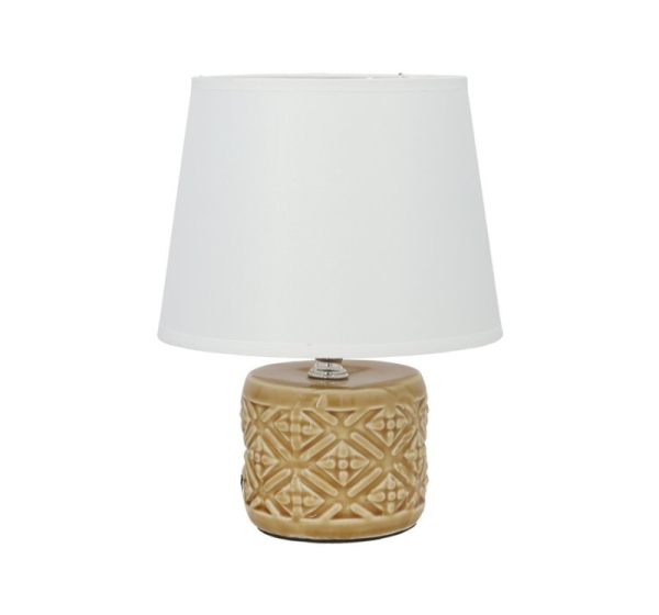 Ceramic Table Lamp, Cream, 18.00 × 18.00 × 23.00 cm, DECORLIFE