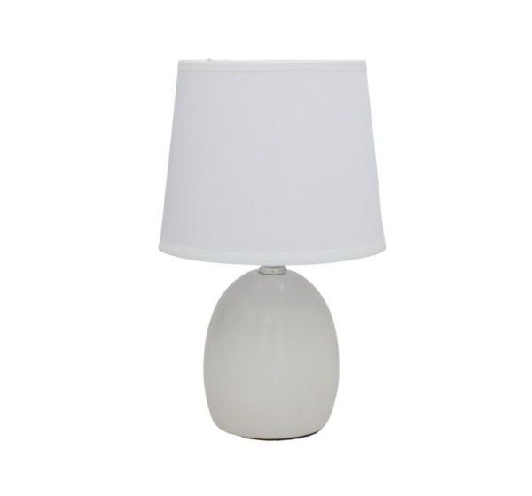 Ceuta Ceramic Table Lamp, White, 16.00 × 16.00 × 29.00 cm, DECORLIFE