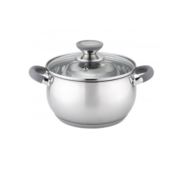 Katls ar vāku  Ø26 cm, 7.7L pelēki rokturi, nerūsējošais tērauds, 5V1210N26G, Oliver Voltz