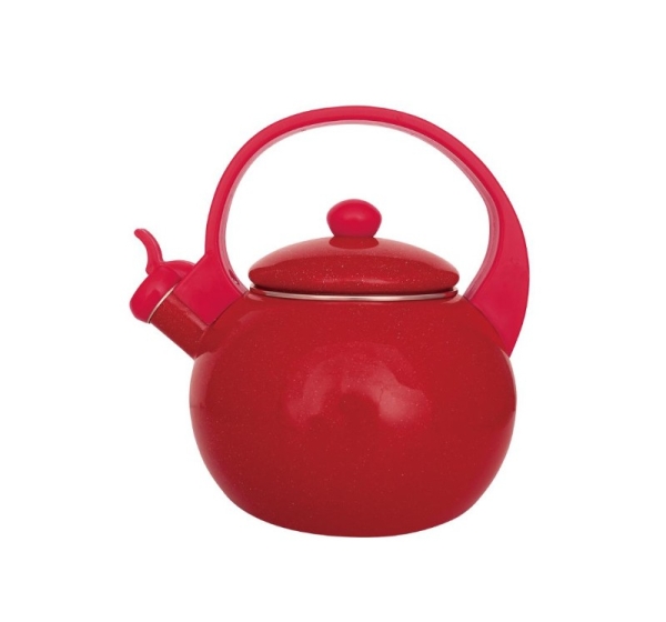 Kettle with whistle, enameled steel, Red, 2.2L, KH 2080, Kinghoff