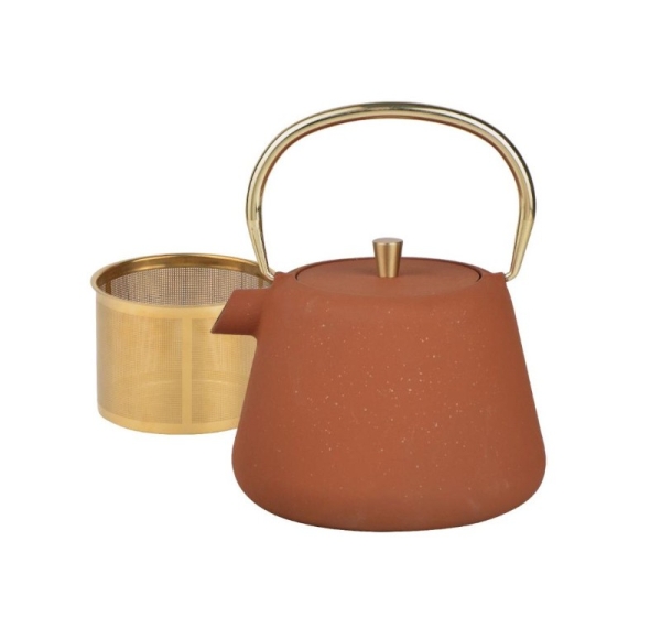 Cast iron teapot with strainer, enameled interior, 1L, KH 1934, Kinghoff