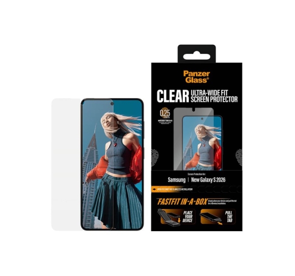 PanzerGlass Screen Protector Samsung New Galaxy S26 | Ultra-Wide Fit w. FASTFIT IN-A-BOX | PanzerGlass