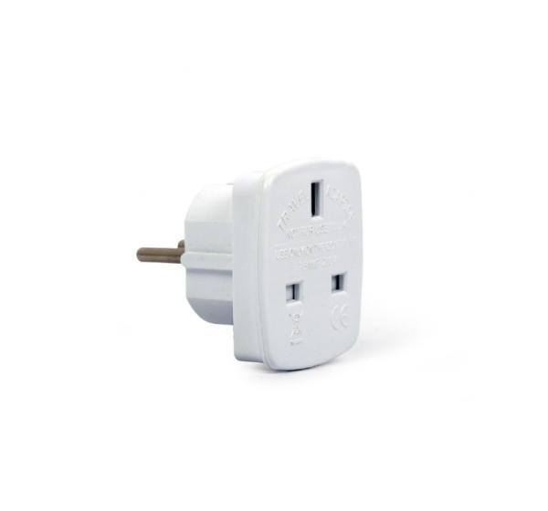 Gembird | AC power adapter, UK socket to EU Schuko plug, 7.5 A | Travel adapter