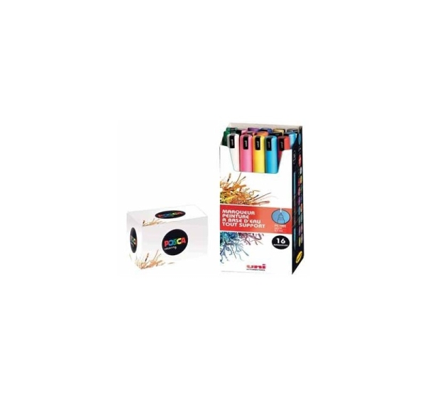 POSCA uni PC-1MR, 16 pcs marker 16 pc(s) Bullet tip Black, Blue, Gold, Green, Orange, Pink, Red, Silver, Violet, White, Yellow