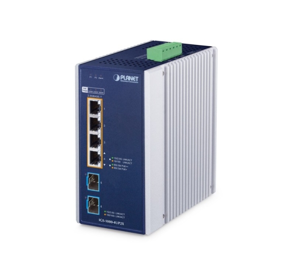 PLANET IGS-1000-4UP2X network switch 2.5G Ethernet (100/1000/2500) Power over Ethernet (PoE) Aluminium, Blue