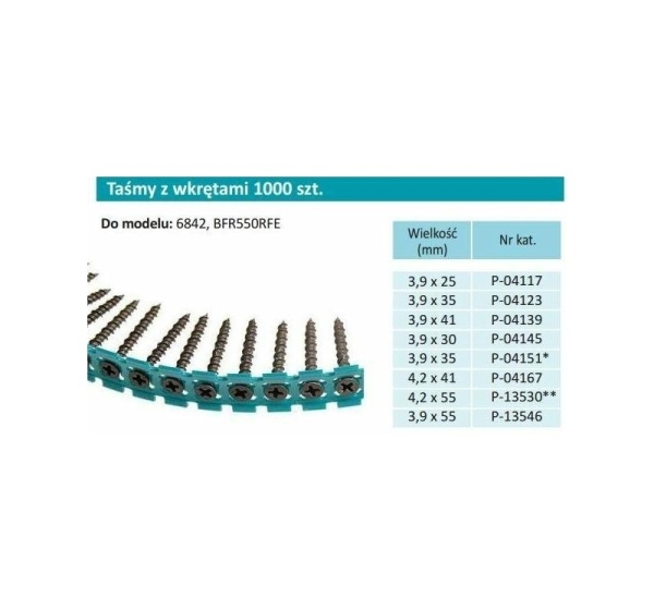 Makita F-30913 Collated Screws fine 3,9x25mm