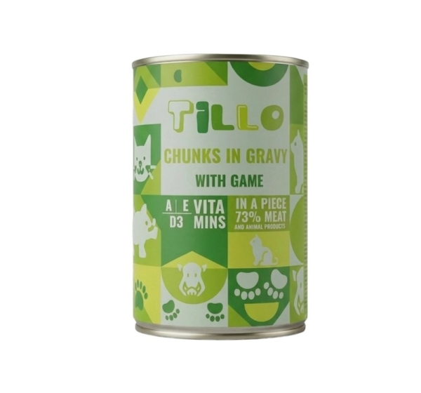 TILLO Chunks in gravy Game - wet cat food - 415g