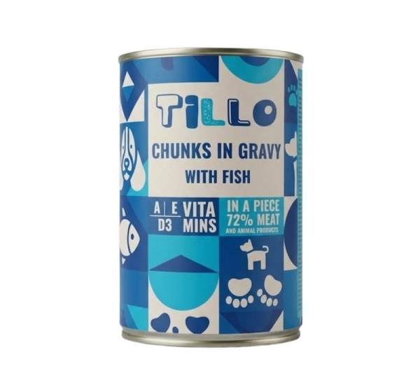 TILLO Chunks in gravy Fish - wet dog food - 415g