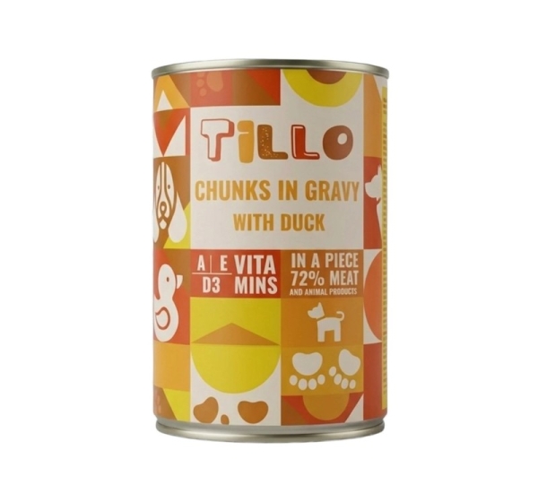 TILLO Chunks in gravy Duck - wet dog food - 415g