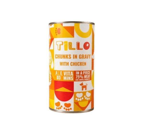 TILLO Chunks in gravy Chicken - wet dog food - 1250g