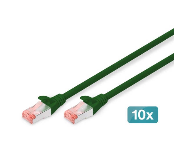 Digitus CAT 6 S/FTP patch cable, 10 pieces