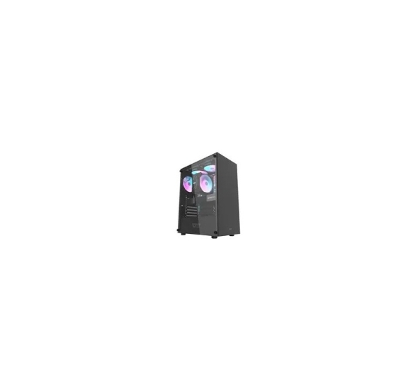 darkFlash DK100 czarny / ATX / bez wentylatorów / 3x USB-A / strona przezroczysta / bez zasilacza