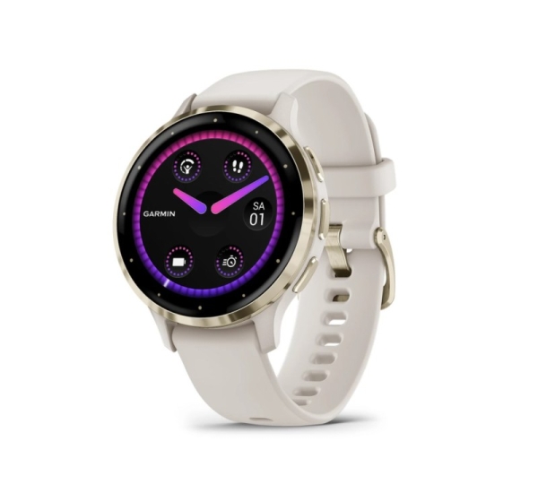Garmin Venu 3S 3.05 cm (1.2") AMOLED 41 mm Digital 390 x 390 pixels Touchscreen Gold, Ivory Wi-Fi GPS (satellite)