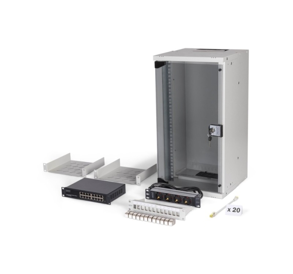Digitus SOHO Pro network set, 254 mm (10") - 12U, 315 x 300 mm (W x D)