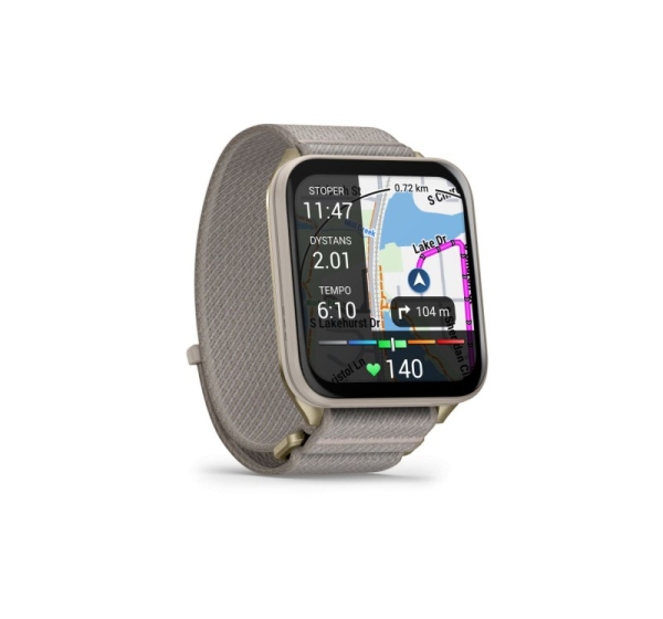 Garmin   Venu X1 Soft Gold with Titanium Caseback and French Grey Nylon Band