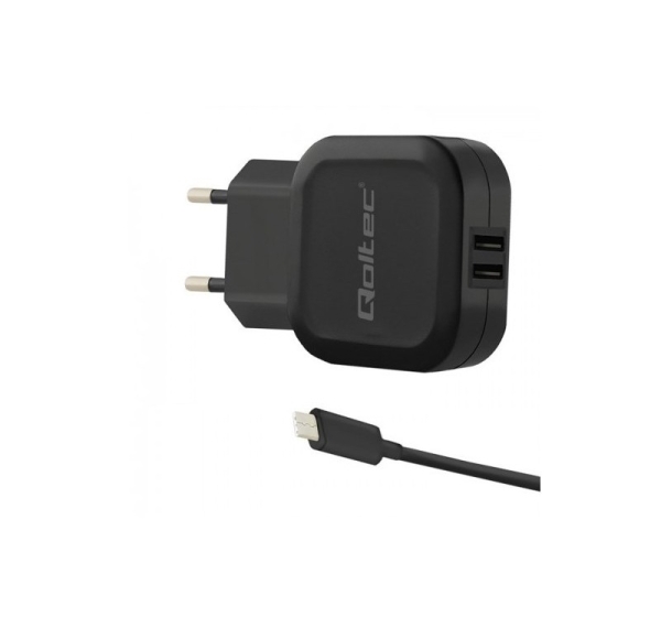 Qoltec 50188 mobile device charger Laptop, Smartphone, Smartwatch, Tablet, Telephone, Universal Black AC, DC Indoor