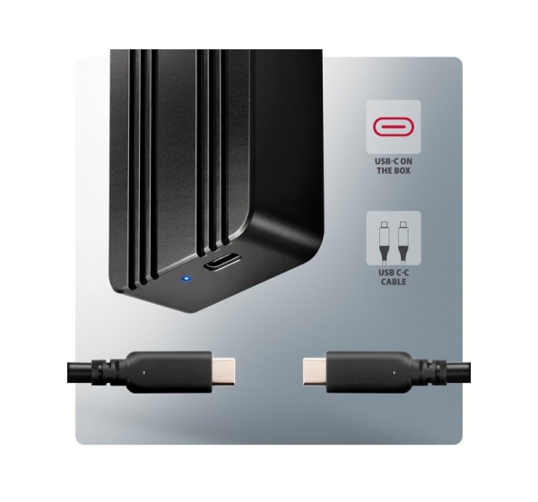Axagon EEM2-40G USB-C 40Gbps M.2 NVMe SSD Enclosure, ARMORED Aluminum