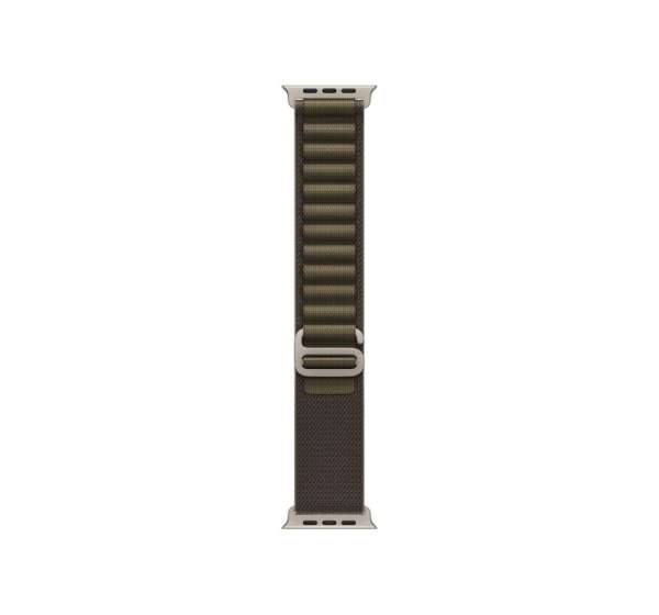 APPLE 49mm Dark Olive Alpine Loop - Small - Natural Titanium Finish | Apple