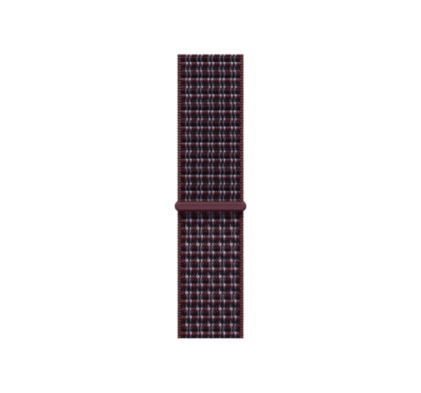Apple 46mm Sport Loop | 145-220 mm | 100% recycled spandex, 100% recycled polyester, 80% recycled nylon | Burgundy plaid
