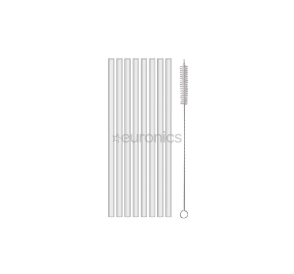 Koziol CHEERS STRAWS, 200 mm, 8 gab., caurspīdīga - Kokteiļa salmiņi ar birstīti