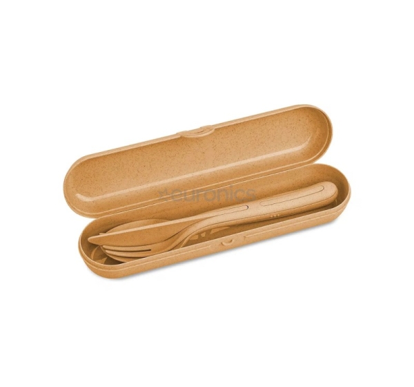KOZIOL, Klikk Ready, nature wood - Cutlery set