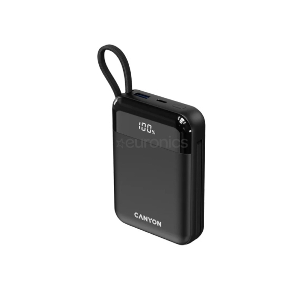 Canyon OnPower 104, 10000 mAh, melna - Portatīvais barošanas avots