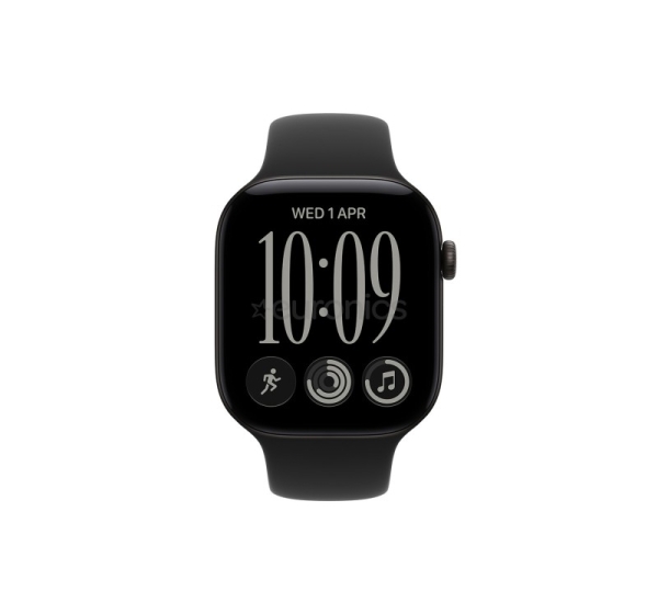 Apple Watch 12, 46 mm, GPS+5G, alumīnijs, sport band, S/M, melna - Viedpulkstenis