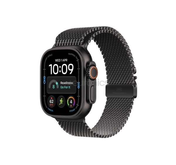 Apple Watch Ultra 4, 49 мм, Titanium Milanese Loop, M, черный титан - Смарт-часы
