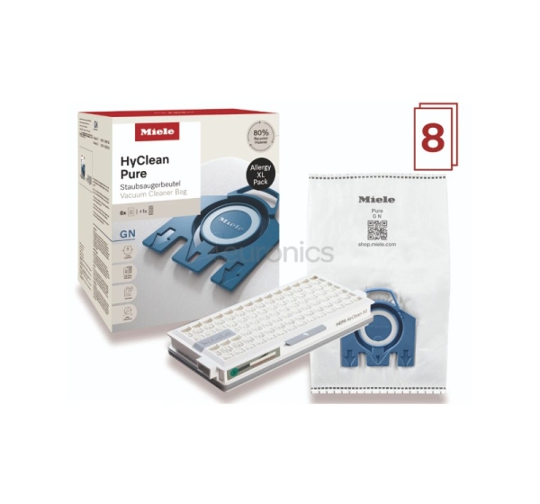 Miele HyClean Pure Allergy XL pakk, 8 шт. - Мешки-пылесборники + фильтр HEPA AirClean