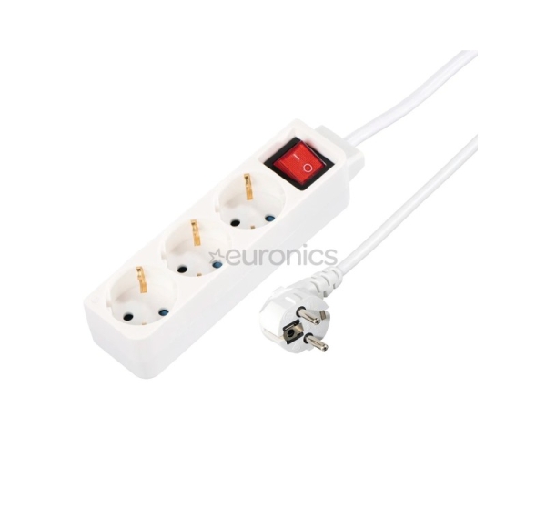 Hama Power Strip, 3-way, 1,4 m, balta - Pagarinātājs