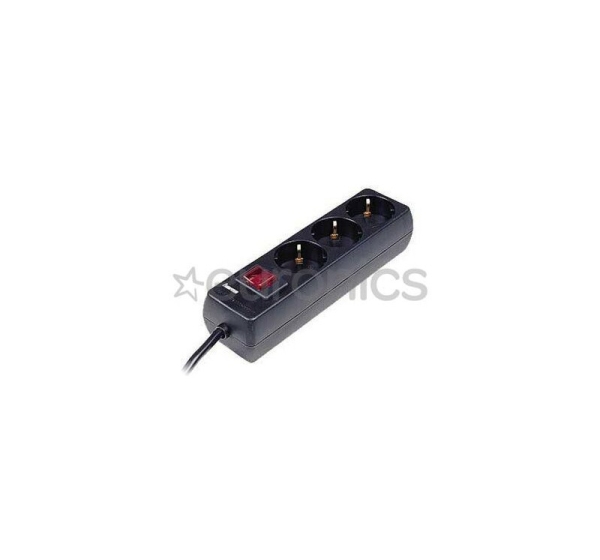 Hama Power Strip, 1.4 m,, 3 ligzdas, melna - Pagarinātājs