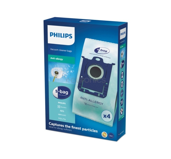 Philips s-bag anti-allergy, 4 gab. - Putekļu sūcēja maisiņi