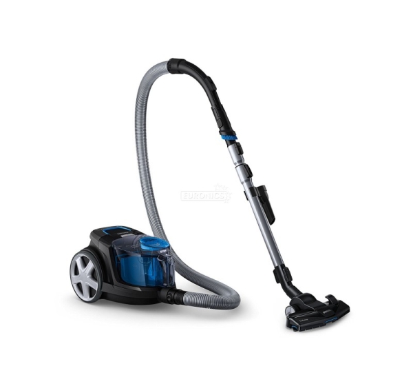 Philips PowerPro Compact, 900W, bez maisiņa, melna/zila - Putekļu sūcējs
