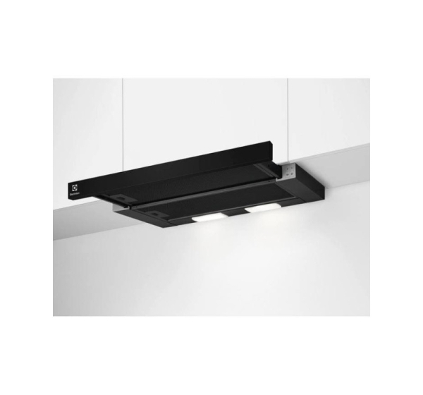 Electrolux tvaika nosūcējs, izvelkams, 60 cm, melns