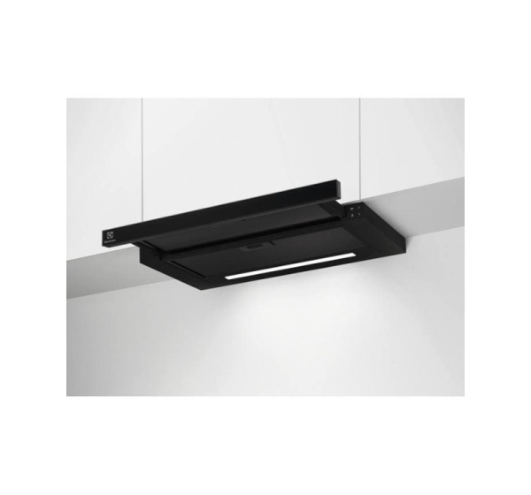 Akcija! Electrolux tvaika nosūcējs, izvelkams, 60 cm, melns